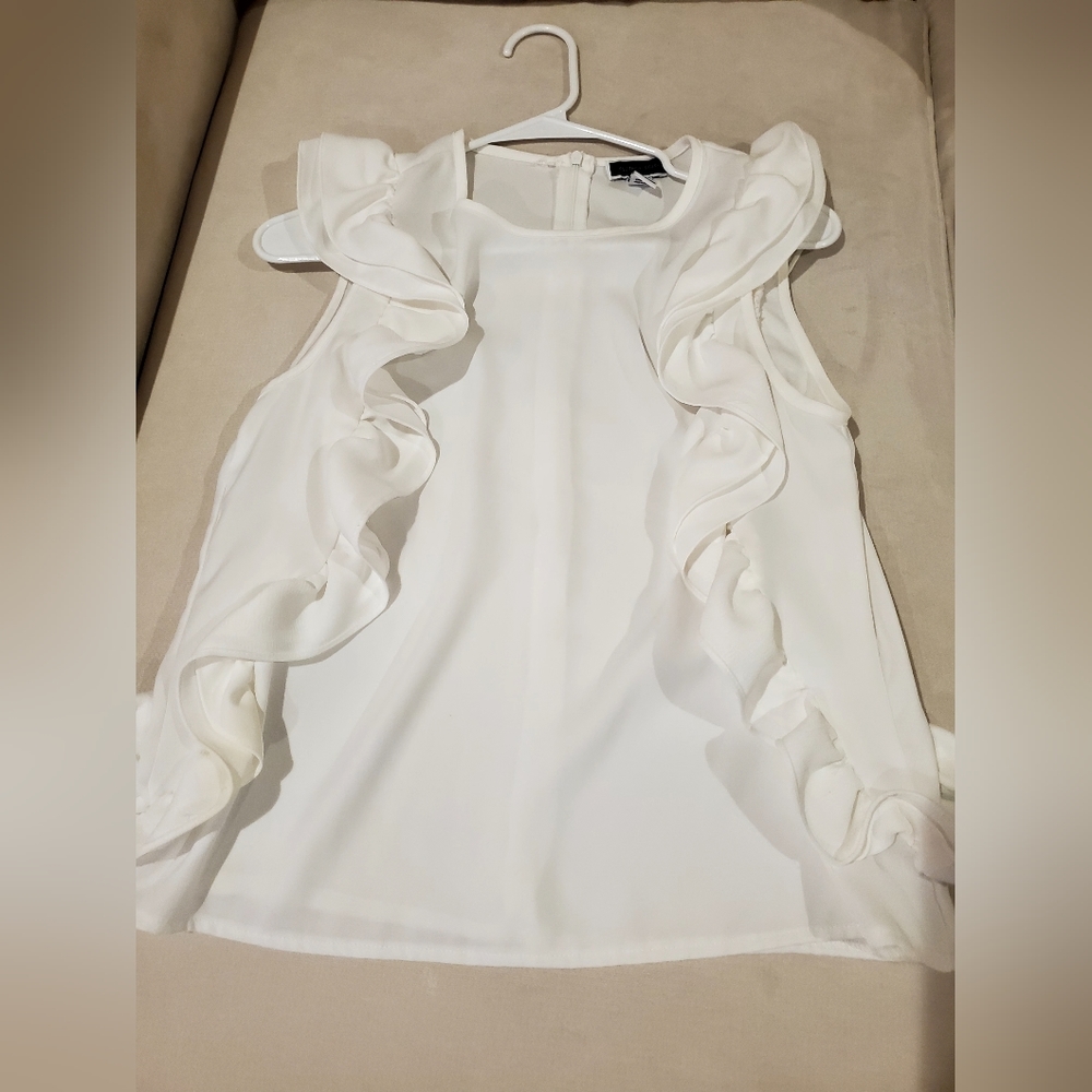 White blouse with ruffles